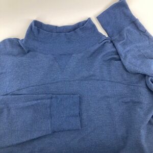 L.L. Bean Women's 2X Plus Blue Modal Blend‎ Mock Neck Tunic Pullover Top Cozy